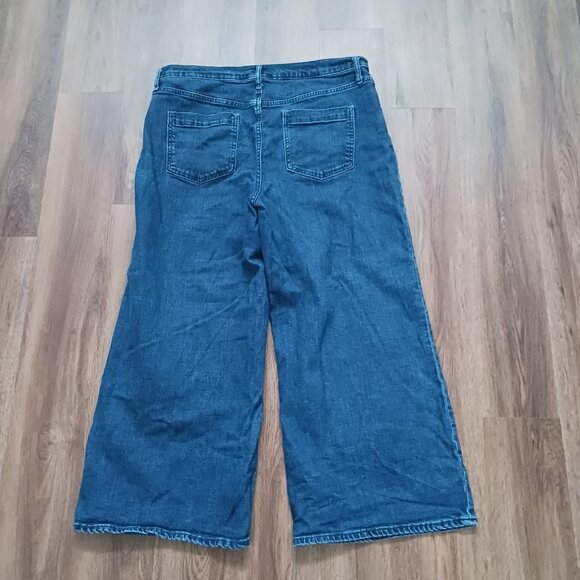 Gap Wide Leg High Rise Ankle Button Fly Denim Jeans Size 18 - 38 x 26 - Picture 5 of 5